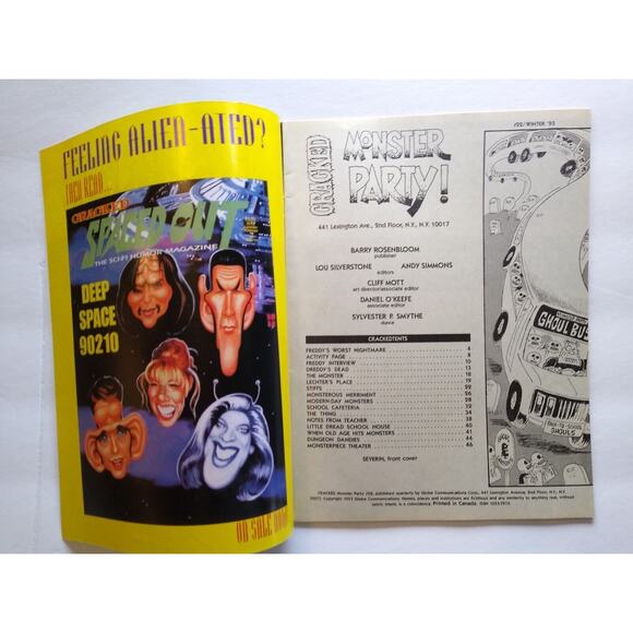 Cracked Monster Party Magazine Freddy Nightmare Elm Street 22 Halloween Horror - Picture 2 of 8